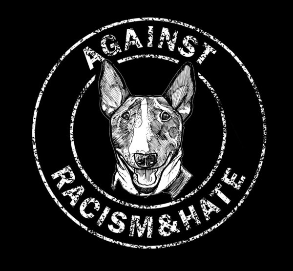T-Shirt "AGAINST RACISM & HATE" - schwarz, weißer Druck