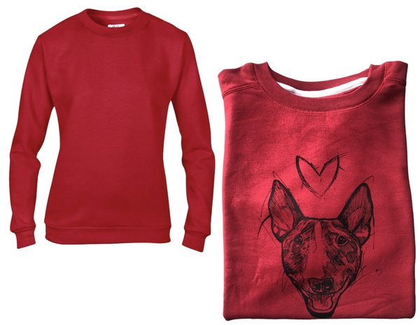 Damen-Sweatshirt "Bulli-Liebe" rot - Gr. L