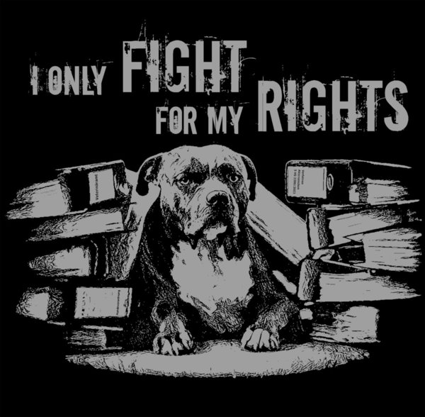 T-Shirt "I ONLY FIGHT FOR MY RIGHTS" - schwarz