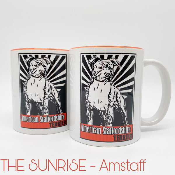 Tasse "THE SUNRISE"-Amstaff - Innenseite orange